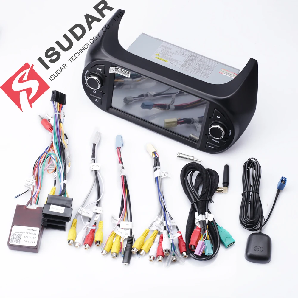 Isudar Автомобильный мультимедийный плеер 1 Din Android 9 DVD Automotivo для