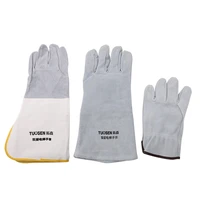 14 inch wear resistant high temperature resistant cowhide welder gloves welder thermal insulation full leather welding gloves