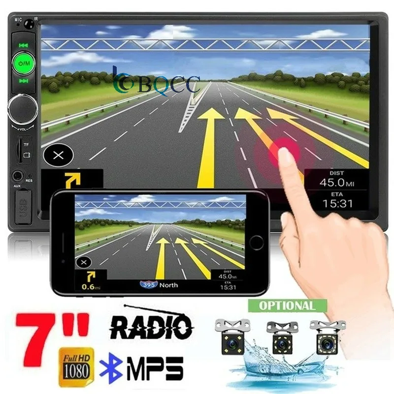 Автомагнитола 2 din с Bluetooth 7 дюймовым цифровым дисплеем MP5 USB SD FM|Автомобильные