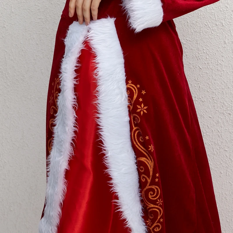 

Adult Christmas Costume Men 9Pcs Velvet Deluxe Santa Claus Women Father Cosplay Suit Fancy Dress Full Set Cosplay Christmas Sets