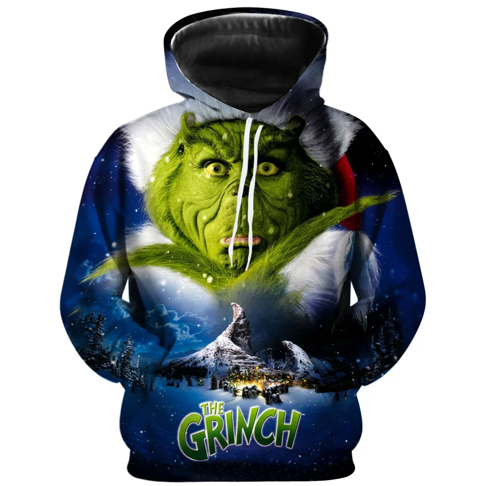 How the Grinch палантин с рождественским принтом Мужские Толстовки Новая мода Забавный