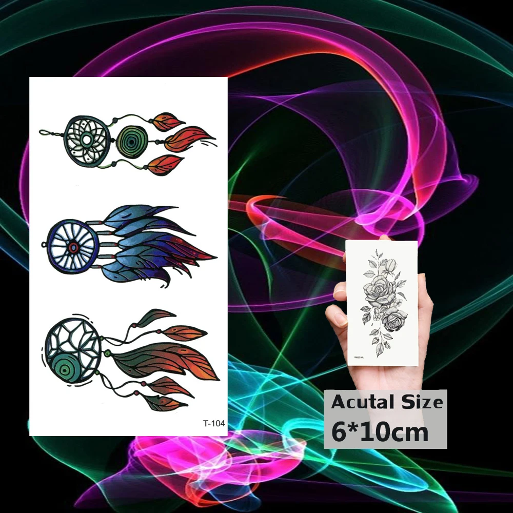 Waterproof Tattoo Native Indian Dream Catcher Tattoos Stickers Fake Tatto Women Girl Body Chest Arm Art Flash Tatoo Tatouage | Красота и