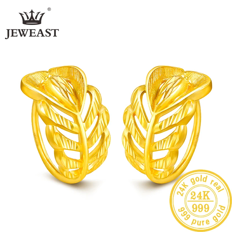 Серьги SFE из чистого золота 24 карата серьги настоящего 999 пробы красивые