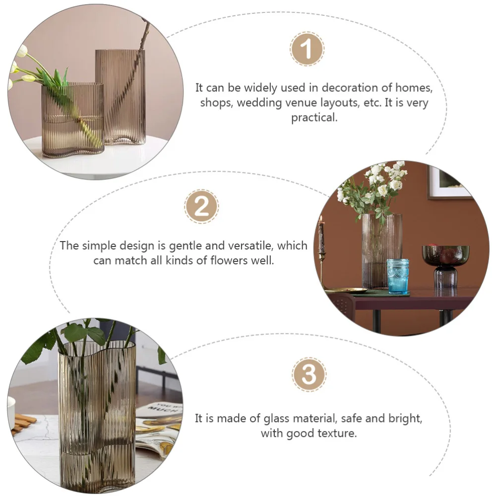 

1pc Glass Flower Vase Flower Arrangement Container Fashion Decorative Vase