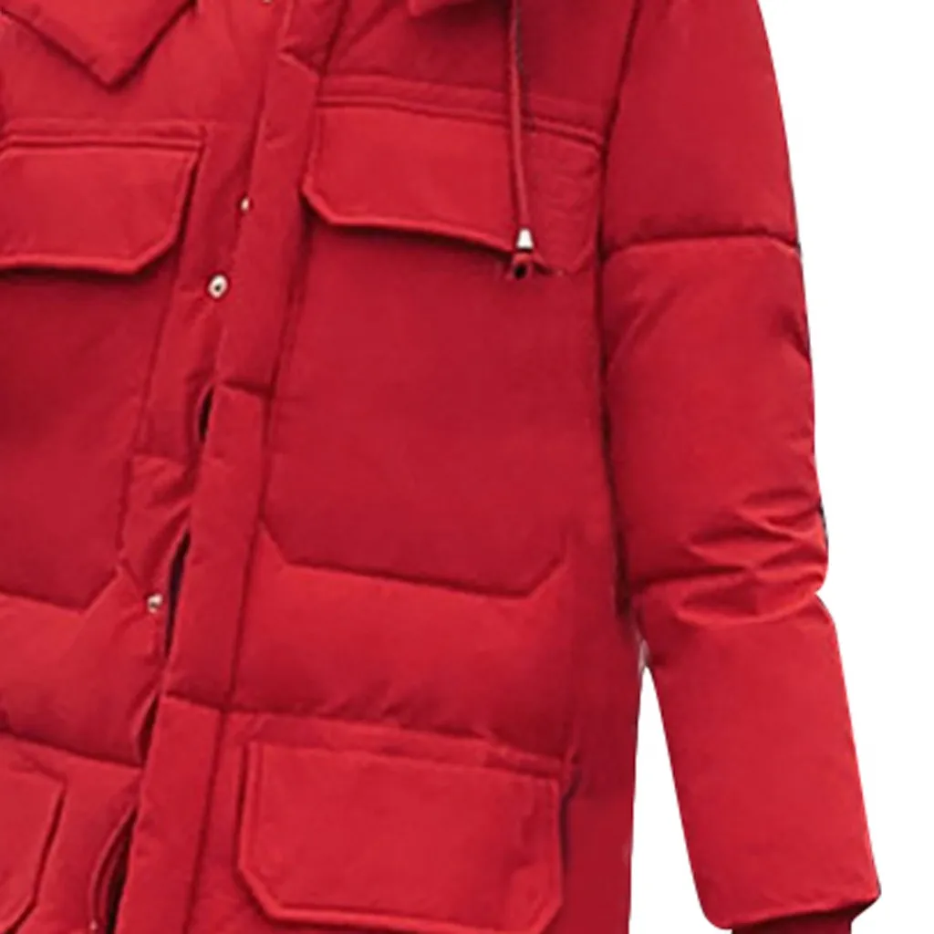 Женский пуховик с длинным рукавом зимний на молнии пальто карманами пуговицах