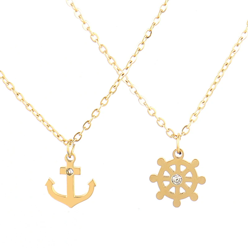 Ожерелье из нержавеющей стали ожерелье золотого цвета женское с кулоном Женское