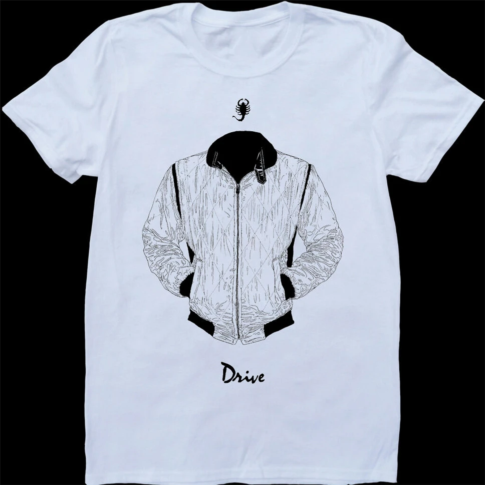 Драйв Райан Гослинг куртка белая на заказ футболка свободный стиль | Мужская