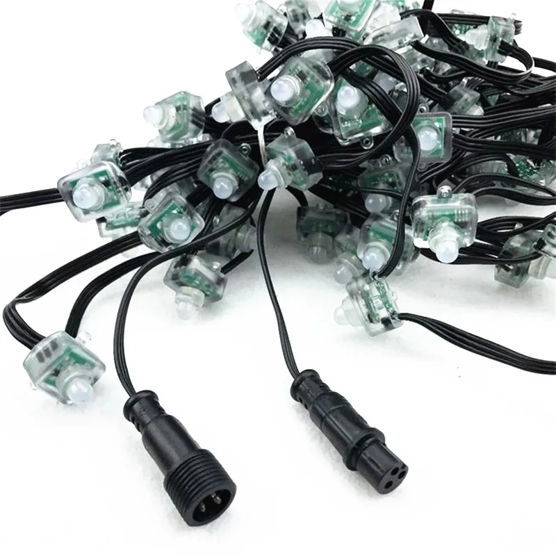 DC12 в 50ct WS2811 квадратный светодиодный пиксельный черный провод 18awg с ray wu/paul