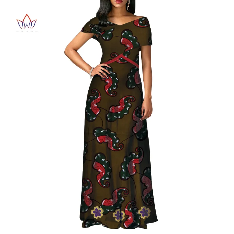 fashion African Dresses for Women Dashiki short sleeve Africa clothing Plus Size Patchwork Party Dresses for Women WY3924 - Цвет: 8