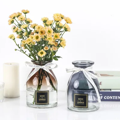 Простое маленькое круглое стеклянное ваза для гостиной красочная прозрачная