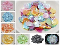 1000 mixed color shell loose sequins paillettes 14mm top hole sewing wedding craft