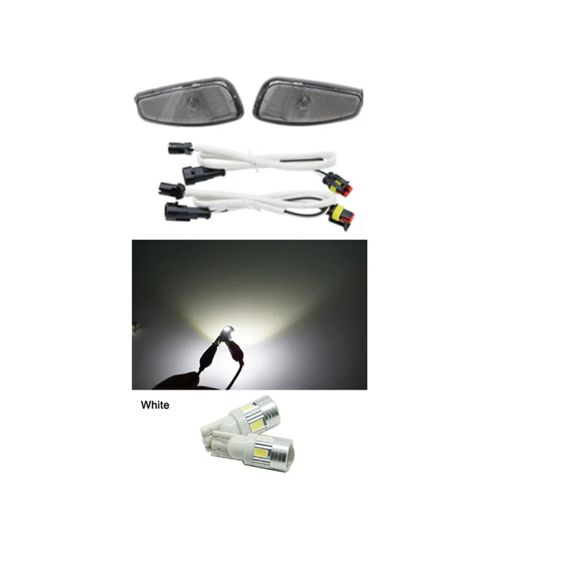 2xBlack and White 2xFor Jeep Renegade светодиодный указатель поворота парковочная лампа крышка для Jeep Renegade аксессуары неполярность T10 светодиодный лампы - Испускаемый цвет: 2xBlack and White