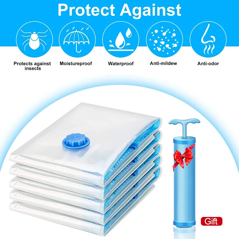 Вакуумный мешок для хранения Домашний Органайзер с бесплатным насосом складной
