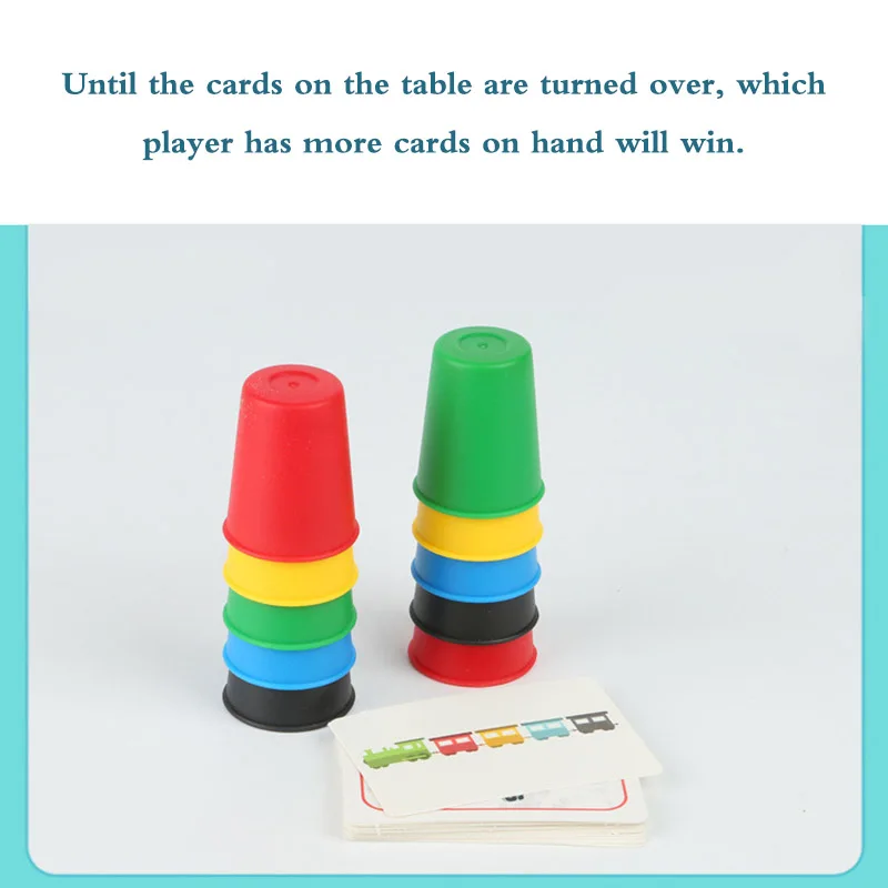 

Speed Cups And Cards Children Family Indoor Game Kids Board Game Classic Card Game Set Family Games Home Fun Games Education Toy