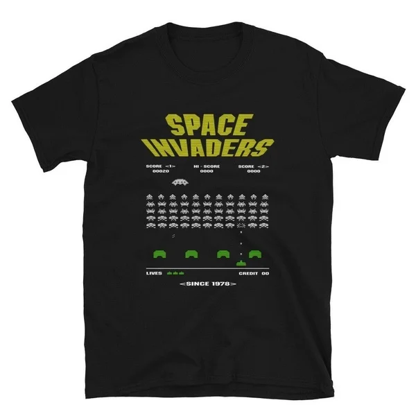 

Arcade Space Invaders Video Game Juego Vintage 80s Aliens 8-Bits T-Shirt
