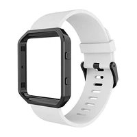 sport band for fitbit blaze smartwatch sport fitness silicone wrist band replacement for large white bandblack metal frame