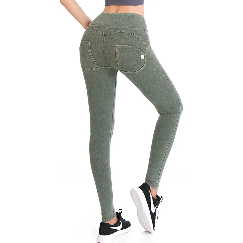 Womens High Waist Booty Lifting Blue Jean Legging Push Up Jegging Jeans Denim Leggings Women Pants Black Grey Brown Green Yellow