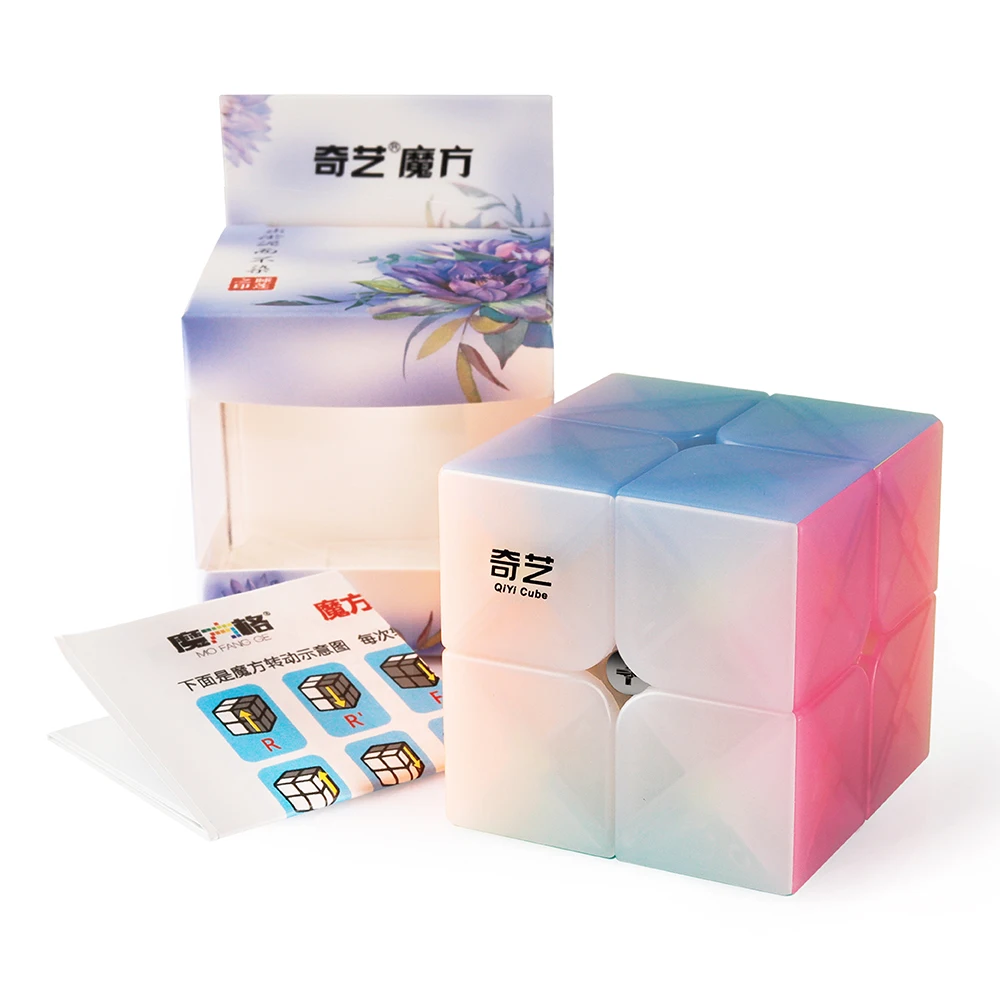 D FantiX Qiyi Qidi S 2x2 скоростной кубик без наклеек 2x2x2 Желейный пазл для