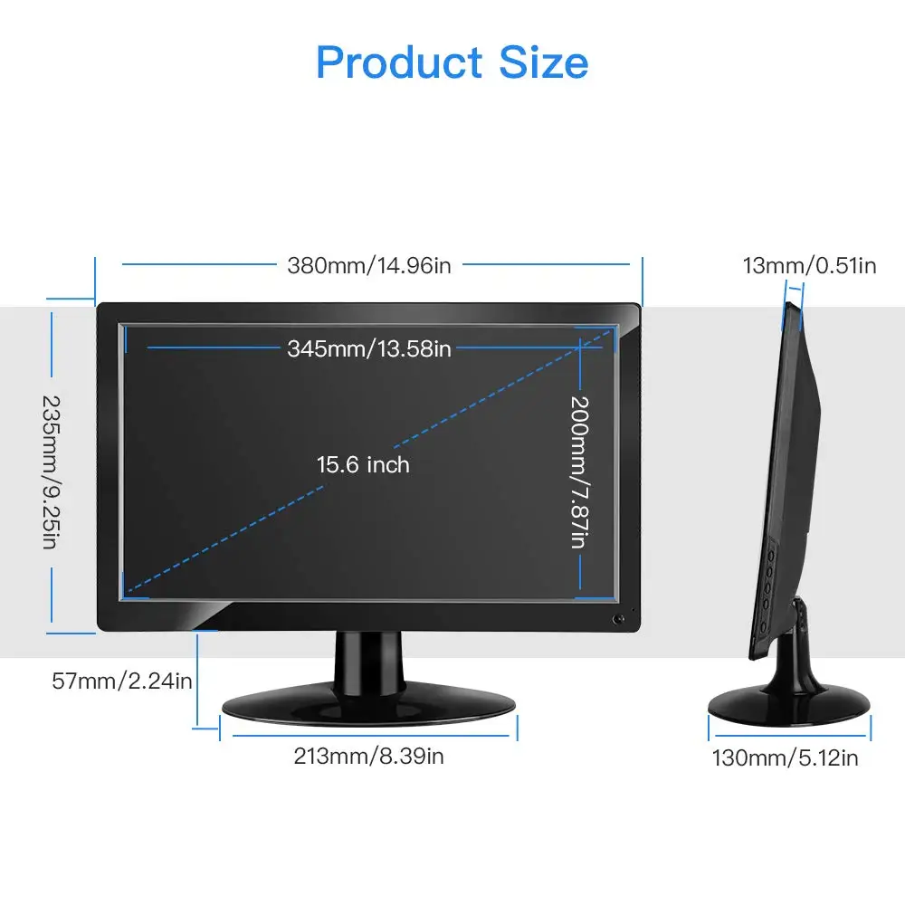Eyoyo 15 6 дюймовый монитор маленький Hdmi портативный vga CCTV с экраном lcd 1920x1080 16:9 IPS Display