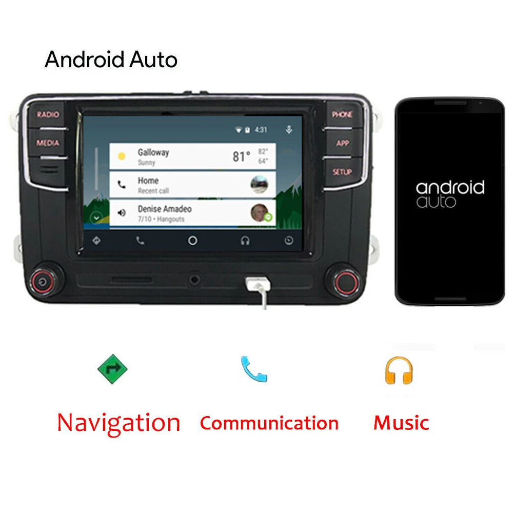Автомобильное аудио-радио RCD330 Android авто, Carplay, MirrorLink, Bluetooth, OPS, RVC, AUX, USB для Volkswagen GOLF PASSAT POLO