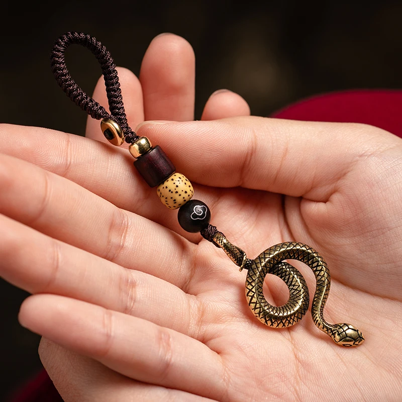 Винтажный латунный Змеиный канат брелок кулон для мужчин автомобиля кольцо