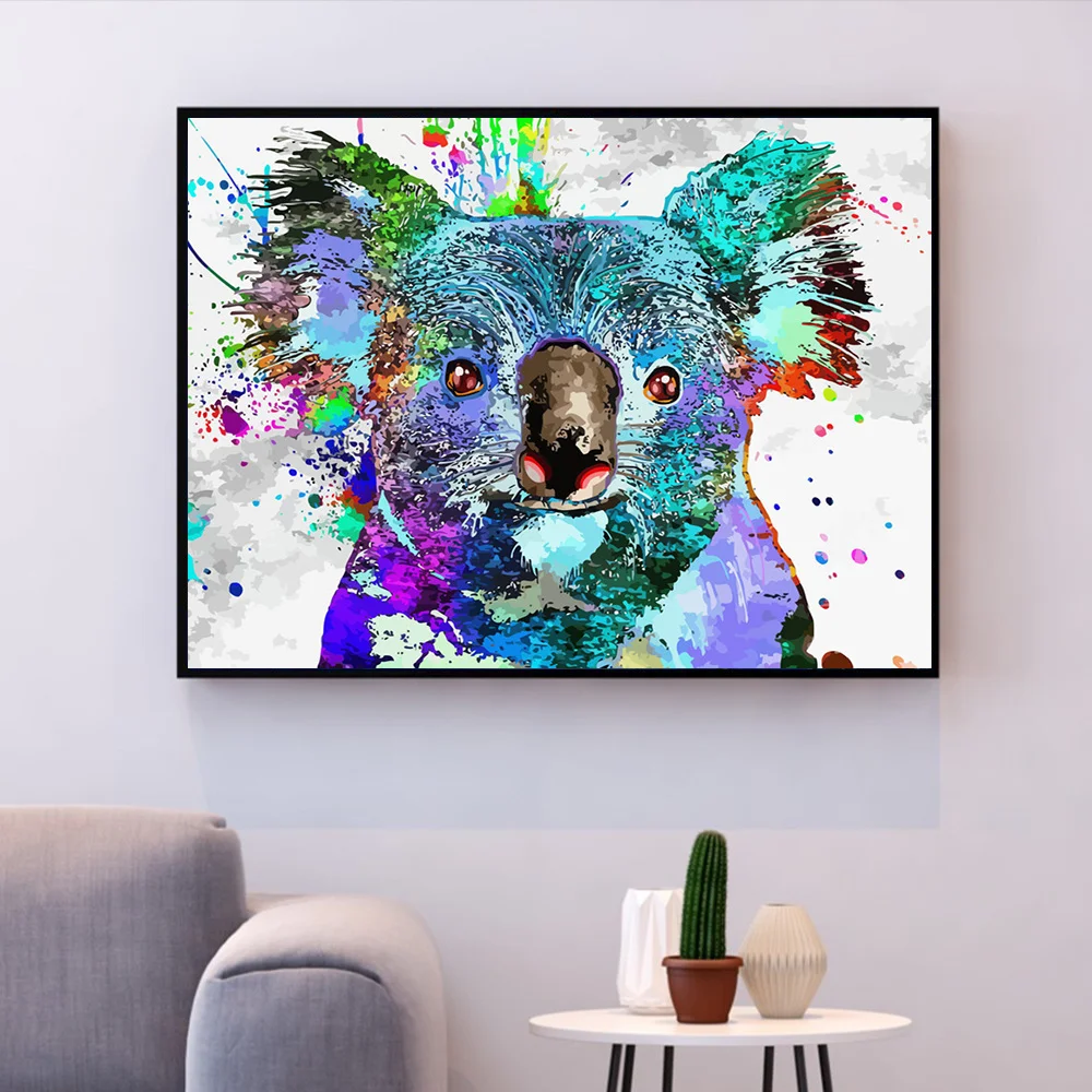 

DIY Coloring Oil Painting By Numbers Kits Koala Animals Acrylic Paint By Numbers Frame On Canvas Handpainted Chrismas Decoration