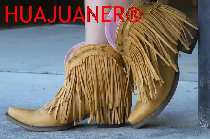 Женские ботинки до середины икры на низком каблуке мотоциклетные в богемном