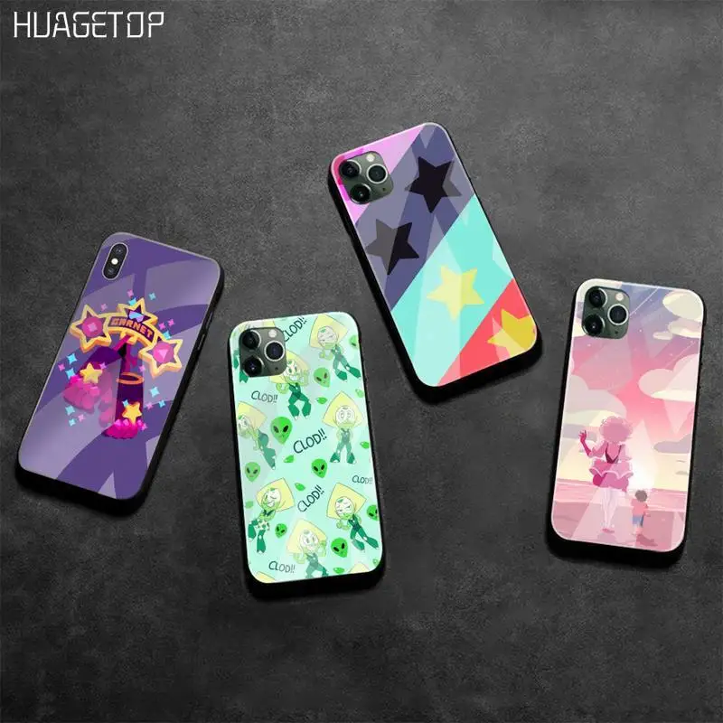 

HUAGETOP Cartoon Steven Universe Unique Phone Cover Tempered Glass For iPhone 11 Pro XR XS MAX 8 X 7 6S 6 Plus SE 2020 case