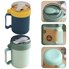 500 мл мини-термоконтейнер для ланча, пищевой контейнер с ложкой, Вакуумная чашка из нержавеющей стали, чашка для супа, Изолированная коробка для ланча, чашка для питья