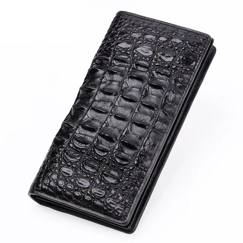 Мужской Длинный кошелек из крокодиловой кожи вертикальный с несколькими