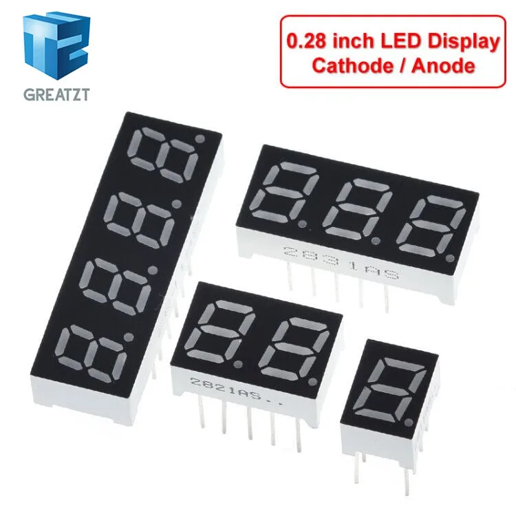 0,28 Zoll digitale Röhre LED-Anzeige 1Bit 2Bit 3Bit 4Bit Display gemeinsame Anode/Kathode 0,28" 7 Segment LED-Anzeigetafel – Detail 4