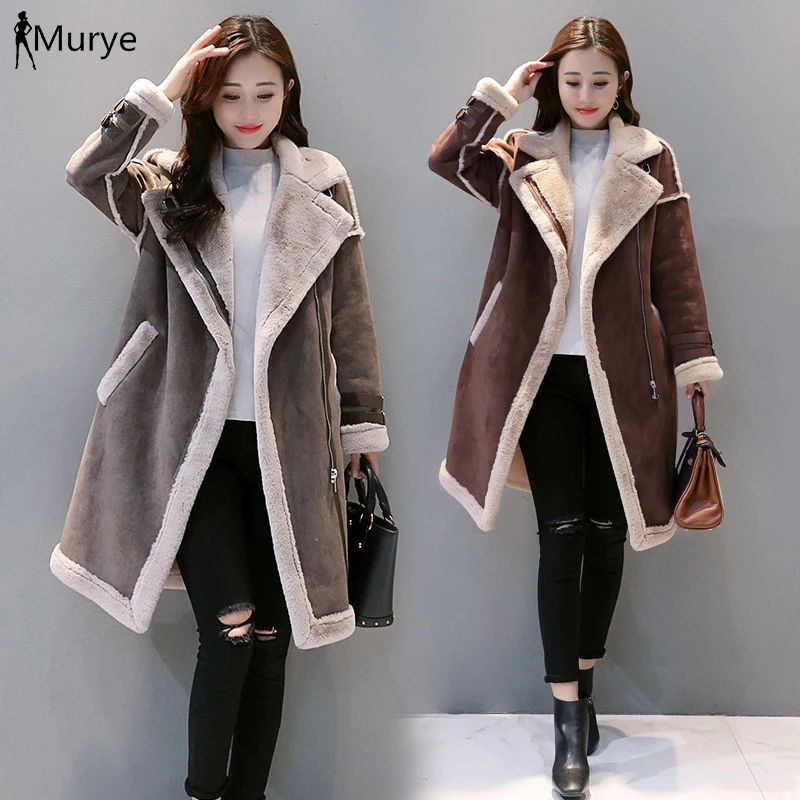 Зимняя женская куртка из овечьей кожи зимняя теплая Толстая ветровка средней