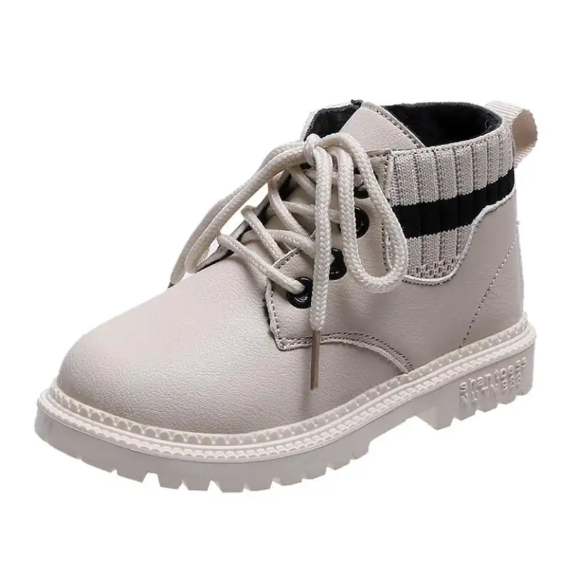 

Fashion Short Boots For Kids Autumn Winter Warm Plush Snow Boots Girls Boys British Styles Botas Soft Comfortable Sport Shoes