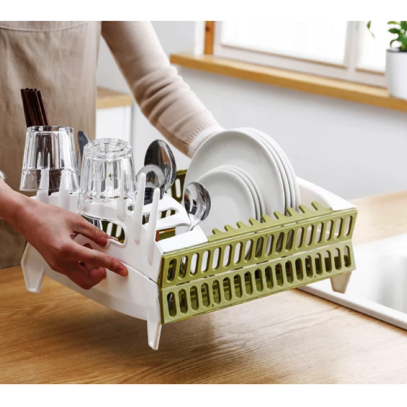 Складное блюдо Бытовая Складная миска и полка для посуды кухонная стойка