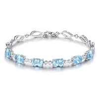 new style 925 sterling silver bracelet exquisite sapphire silver bracelet for woman charm jewelry gift