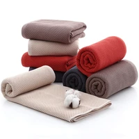 70x140cm cotton quick dry towel plaid bath towels cotton soft dry towels kitchen clean absorbent towels solid color household