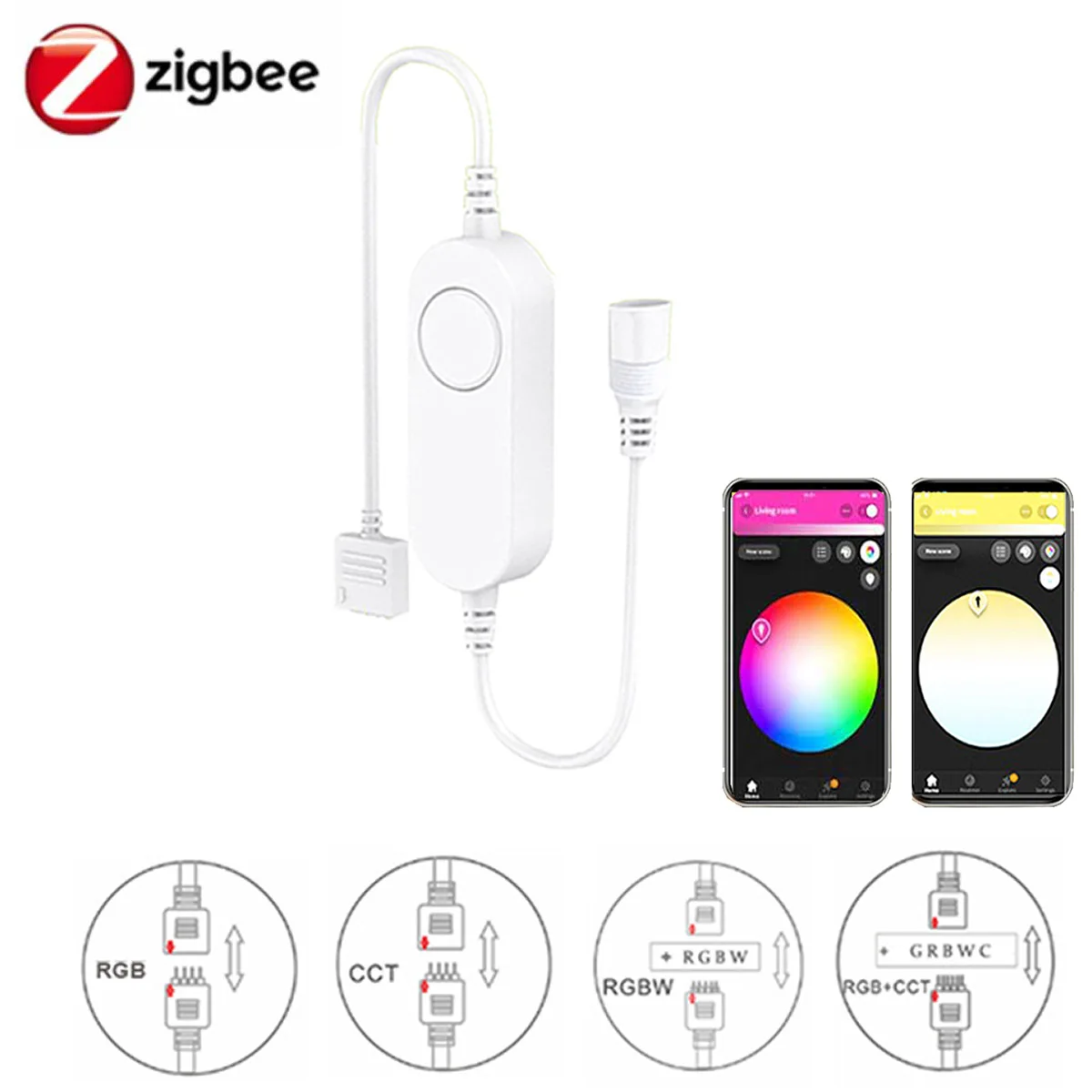 Светодиодная лента Zigbee 5 24 В 3 0 DW/CCT/RGB/RGBWW/RGBCCT беспроводной светильник т