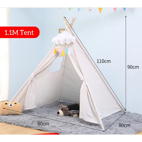 White Tent Детская палатка принцесса Типи Крытый игровой дом индийский шатер игрушечный дом складной шатер индийский вигвам детская палатка - Цвет: White Tent