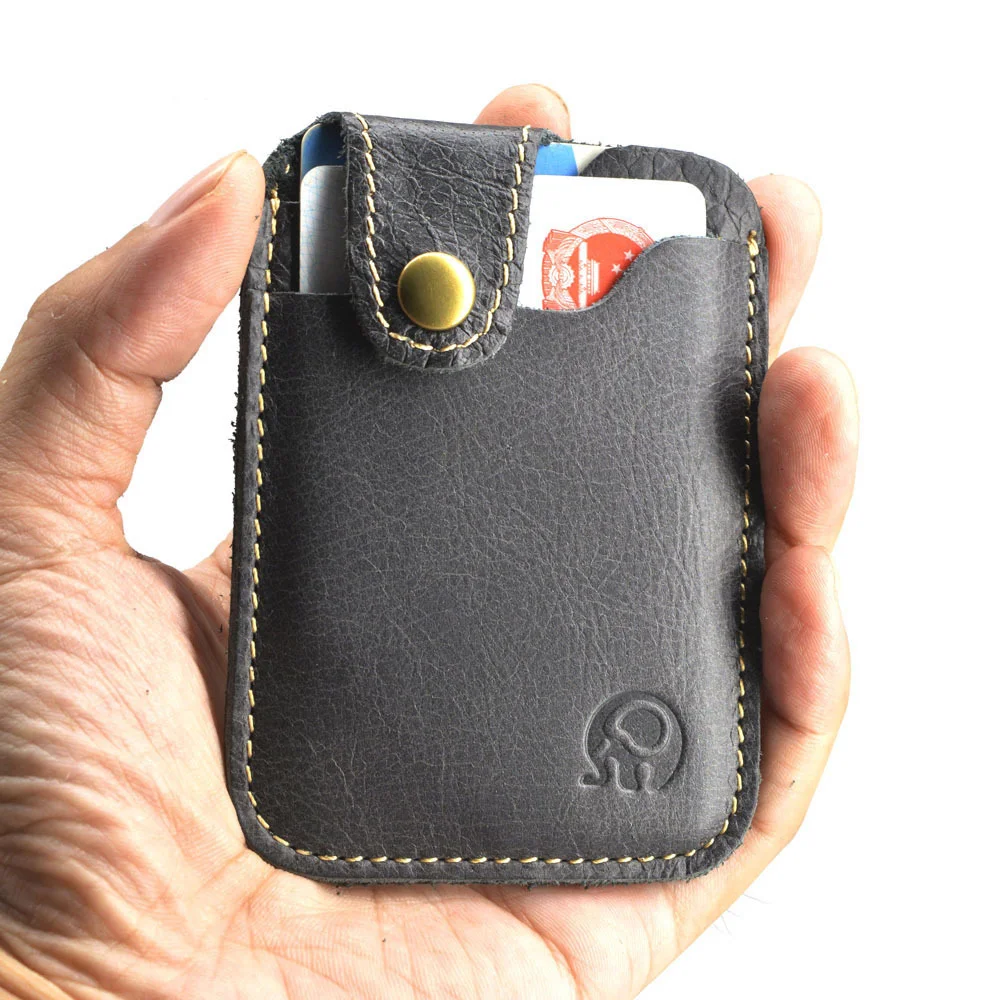

New Arrival Men Slim Credit Card Holder Casual Pocket Wallet ID Card Purse Button Closure