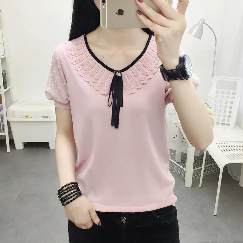 

Women Cotton Fashion Cotton Ladies Tee Shirt Short Sleeve Tops Tee mint Shirt