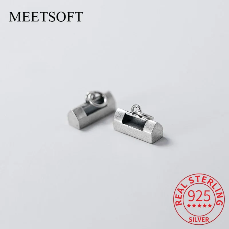 

MEETSOFT винтажные 925 пробы тайские Серебряные Матовые подвески в стиле ретро рок специальные Подвески Сделай Сам ручной работы предотвращающи...