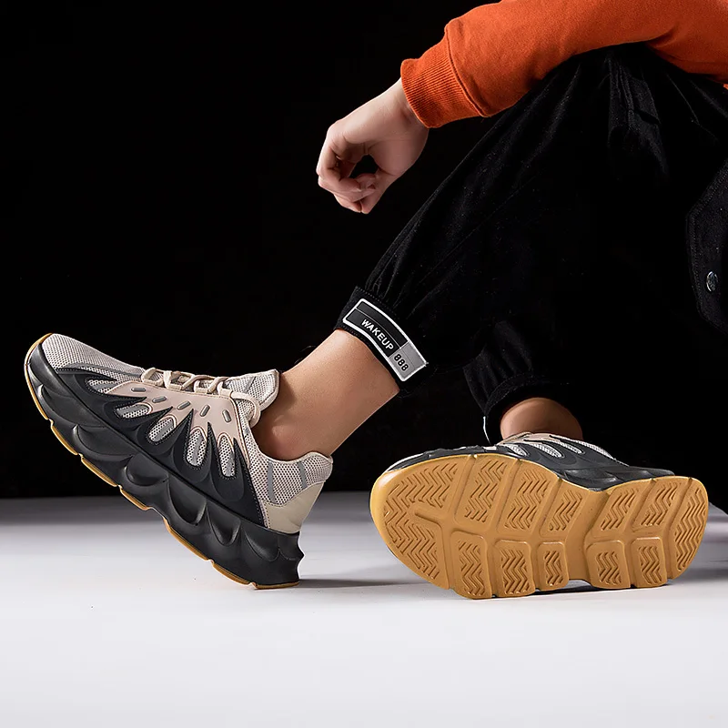 Мужские кроссовки с толстой подошвой сетчатые дышащие повседневные для мужчин