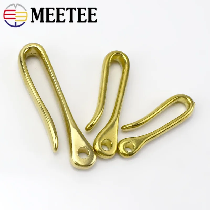2pcs 5cm 6cm 7cm Solid Brass Hook Belt U-shaped Key Chain Metal Buckle Hardware Leather Craft Bag Hanger Parts Accessories | Дом и сад