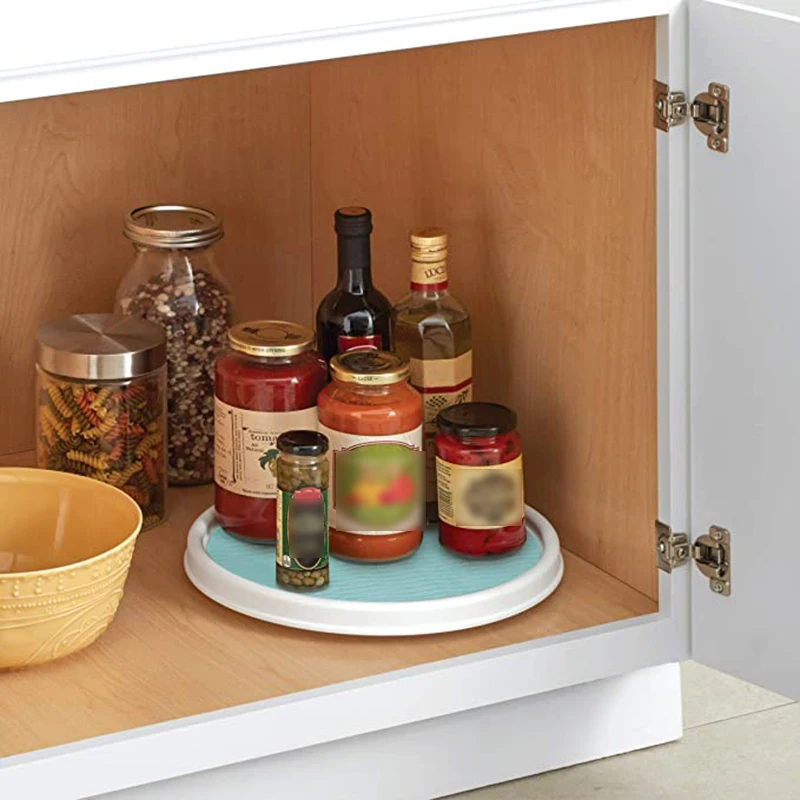 

Non-Slip Cabinet Lazy Turntable Plastic Kitchen Condiment Single-Layer Rotating Storage Box