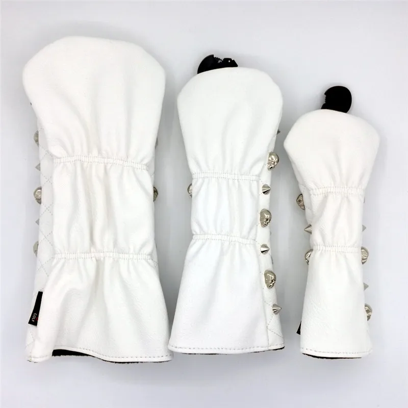 Чехлы для гольфа премиум-класса с серебряным черепом и заклепками 2 цвета | Спорт