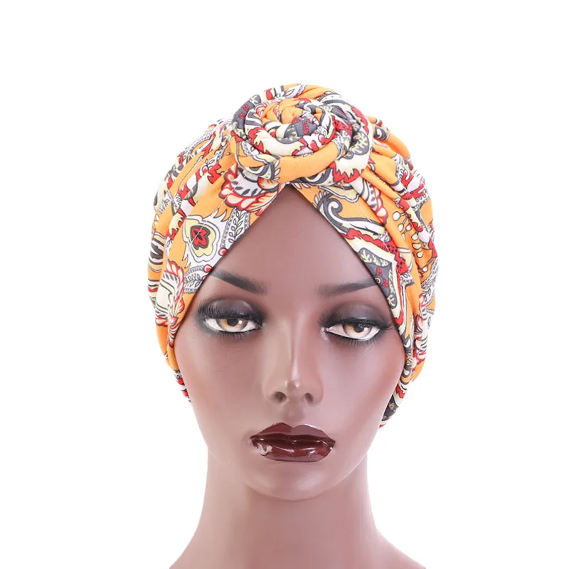 

Muslim Turban For Women African pattern flower Hair Sleeping Cap Headscarf Headwrap Ladies Chemo Cap Bandanas India Hat Hijabs