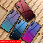 Роскошный градиентный стеклянный чехол для Xiaomi Mi A3 A2 A1 Mi 9 SE 9t Pro CC9 CC9E, чехол из твердого стекла, цветной чехол для Xiaomi MiA3 Mi9, чехлы