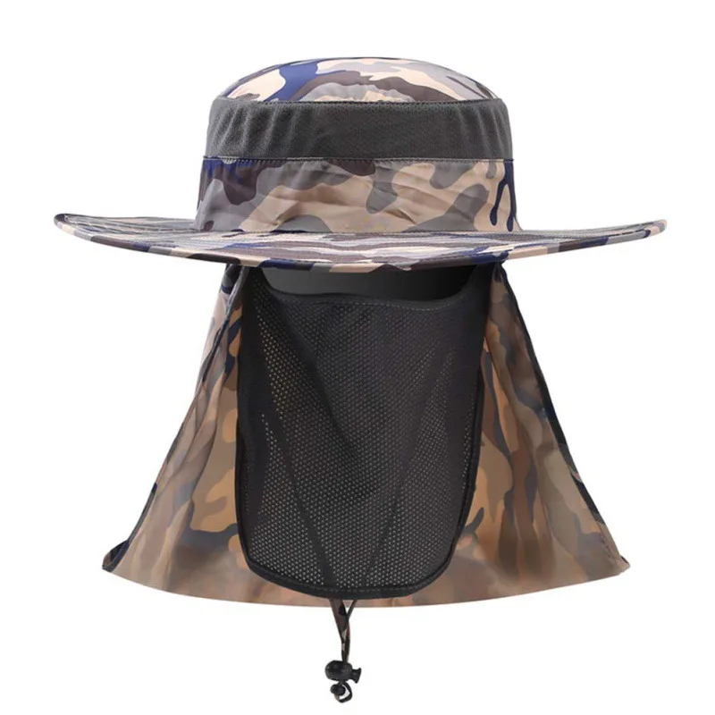 

Fisherman Bucket Cap Nylon Quick Dry Ear Neck Cover Flap Hat Outdoor Sportswear Accessories Headwearym