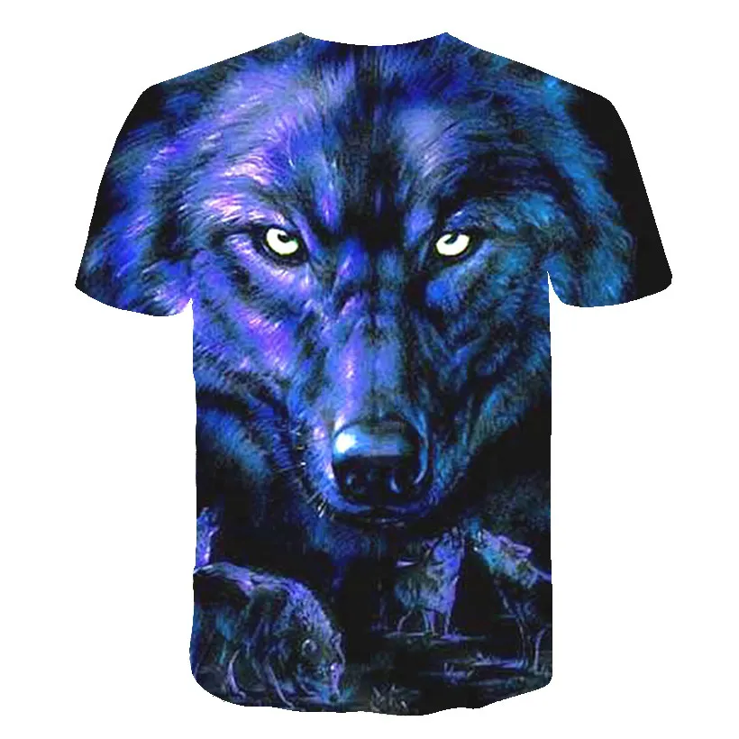 

kids Boy's T shirt Summer 3D printing T-shirt Children Animal Wolf Each expression Printing T-shirt Children Casual Top 4T-14T