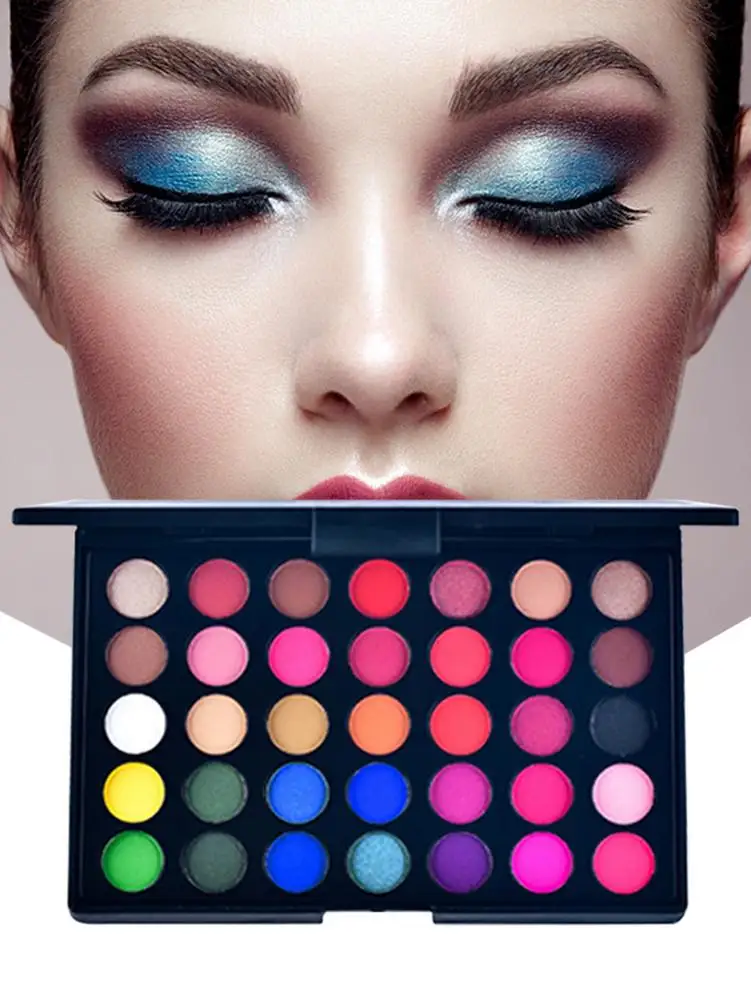 Набор теней для век 35 цветов палитра с перламутровым блеском набор матовых